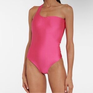 Jade Swim One-Shoulder Fuchsia One Piece